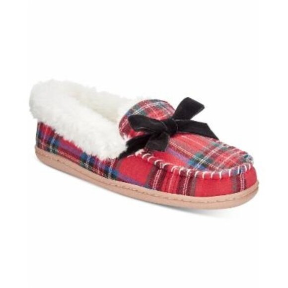 Charter Club Plaid Moccasin Slippers, Size XL (11-12) Plaid Moccasin - Picture 1 of 1